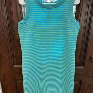 Jantzen Vibrant Blue and Green Striped Dress